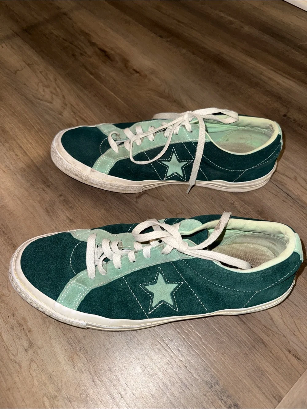 Converse Two-Tone Green Suede Sneakers - Picture 2 of 6